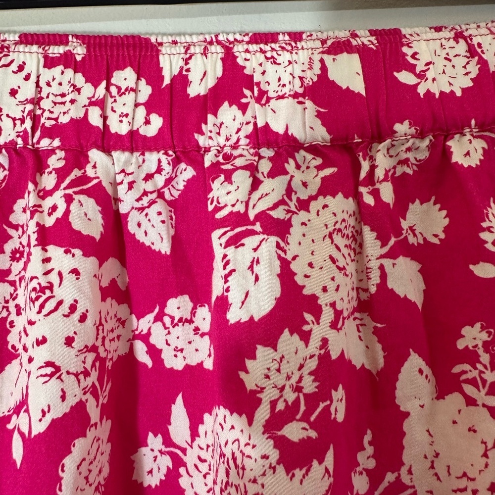 Anupa tiered 100% cotton pull on floral pink white midi skirt size XL NWT - Picture 10 of 14